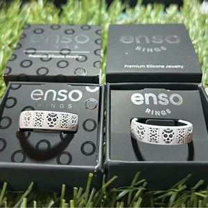 2 Brand New In Box Etched Enso Silicone Rings in rare Blanco Sugar Skull cut